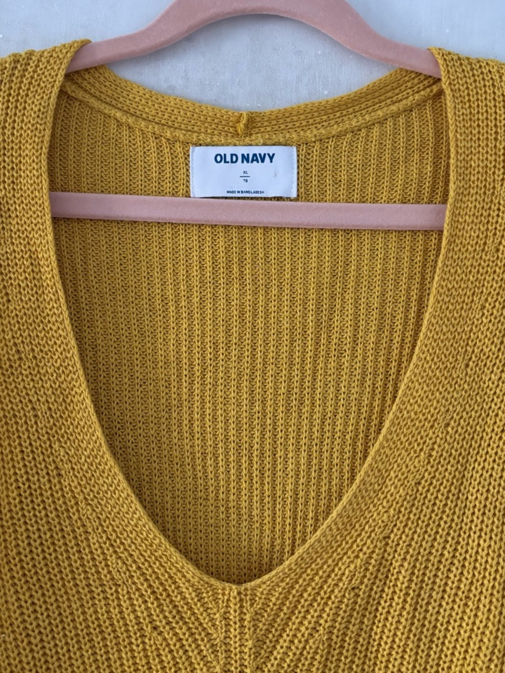 Old Navy Yellow Ribbed V-Neck Sweater (NWT) - Picture 7 of 16